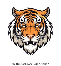 Tiger head mascot. Logo design. Illustration for printing on t-shirts.