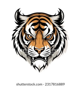 Tiger head mascot. Logo design. Illustration for printing on t-shirts.