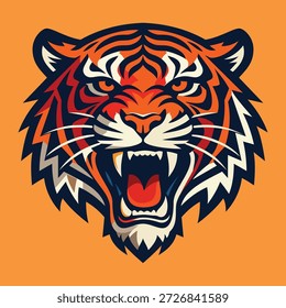 tiger head mascot logo design vector