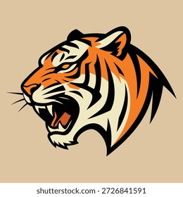 tiger head mascot logo design vector