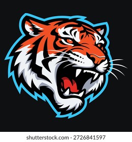 tiger head mascot logo design vector