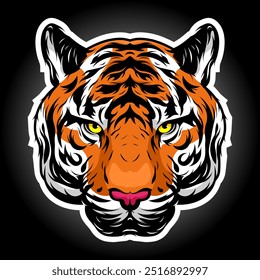 Tiger head. Tiger mascot logo. Vector illustration for tattoo