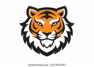 Tiger head mascot logo,icon on white background.	
