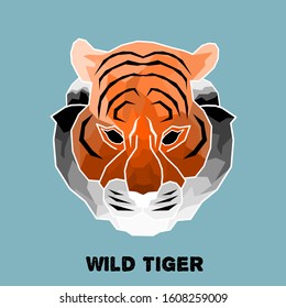 Tiger Head mascot Mozaic design