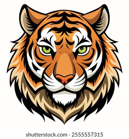 Tiger head mascot on white background