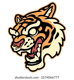 Tiger head mascot on white background