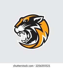 Tiger Head Mascot symbol Illustration circle Style