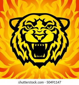 Tiger head mascot. Vector