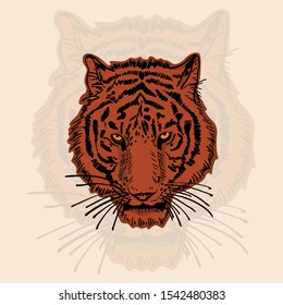 tiger head mascot vector design