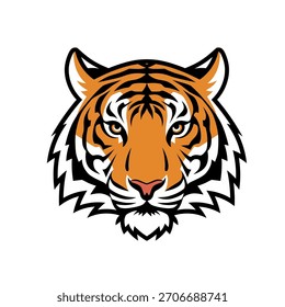 Tiger Head Mascot Vector Illustration, Wildlife Animal Symbol