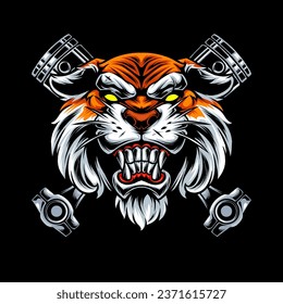 Tiger head mascot vector sticker high quality