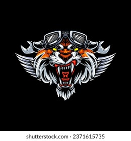 Tiger head mascot vector sticker high quality