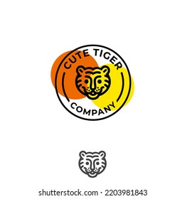 Tiger Head Minimalis Line Logo Design