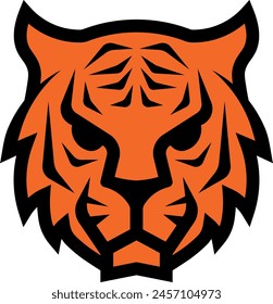 Tiger head in minimalist style