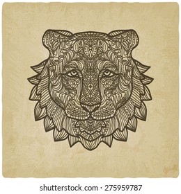 tiger  head on grunge background. vector illustration - eps 10