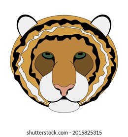 Tiger head on white background
