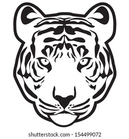 Tiger (tiger head outline vector)