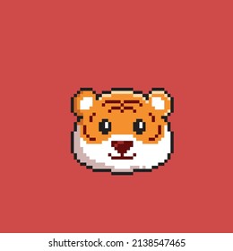 tiger head in pixel style