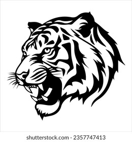 Tiger head portrait vector logo