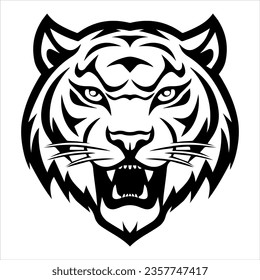 Tiger head portrait vector logo