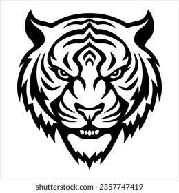 Logo del vector de retrato de cabeza de tigre