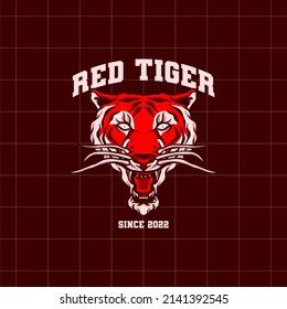 Tiger head red vector illustration