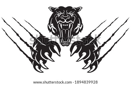 Tiger Head Rip Claw, Wild Predator Illustration