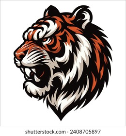 Tiger head , Roaring Tiger head logo design