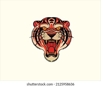 Tatto Ilustración de la cabeza del tigre