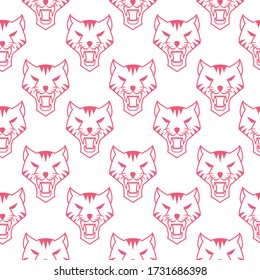 Tiger head Seamless pattern logo design vector illustration