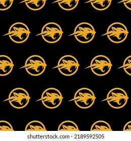 Tiger Head Seamless Pattern Vector, Jaguar Head background