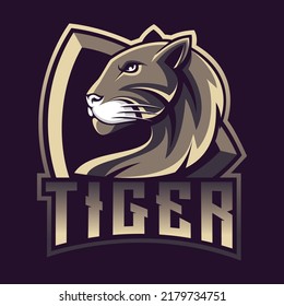 Tiger head shield logo good use for symbol identity emblem badge and more