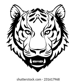 Vector Illustration Tiger Head Mascot Stock Vector (Royalty Free ...