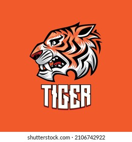 Tiger Head Side View E-Sport Mascot Logo Illustration This logo is very suitable for teams, communities, groups, sports, basketball, soccer, rugby, and also for clothes, t-shirts, jackets