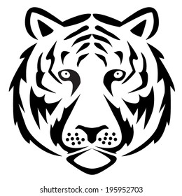Tiger head silhouette