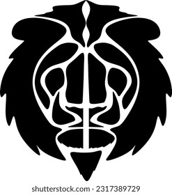 Tiger head silhouette flat color logo design vector illustration. A simple logo design