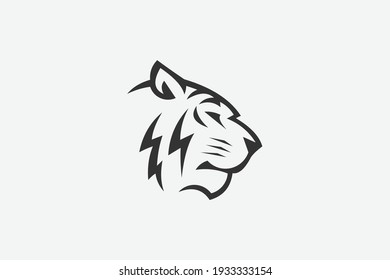 Tiger Head Silhouette Icon Logo Design