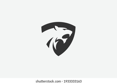 tiger head silhouette icon logo design