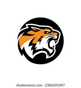 tiger head silhouette icon logo design vector illustration