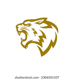 tiger head silhouette icon logo design vector illustration