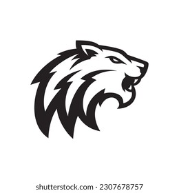 tiger head silhouette icon logo design vector illustration