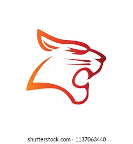 Tiger Head Silhouette Illustration Logo Template