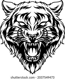 Tiger Head Silhouette Illustration for your business or merchandise