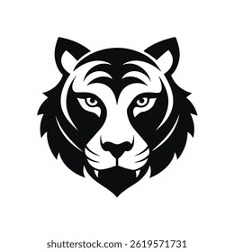 tiger head silhouette on white background