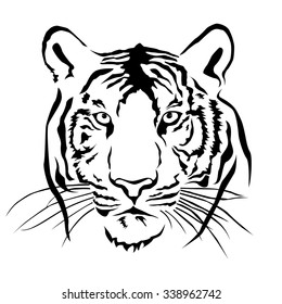 Tiger Head Silhouette Vector Stock Vector (Royalty Free) 338962742 ...