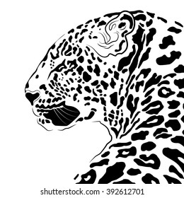 Tiger head silhouette, Vector