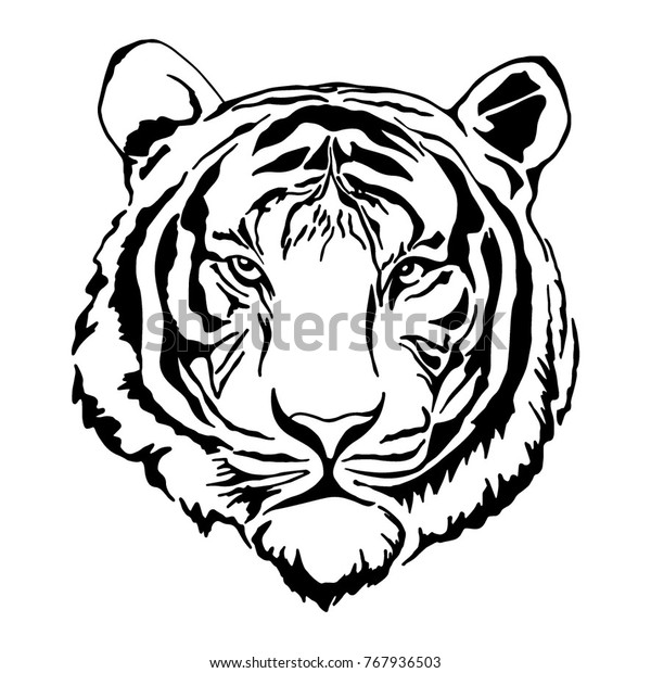 虎の頭のシルエット ベクター画像 のベクター画像素材 ロイヤリティフリー