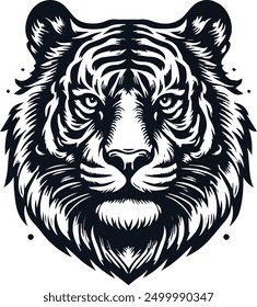 Tiger Head Silhouette Vector Art Illustrator