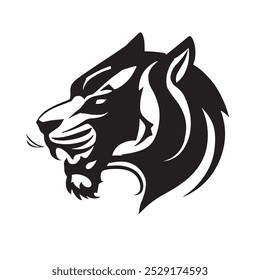Tiger head silhouette vector art illustration