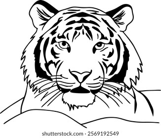 Tiger head silhouette vector art 